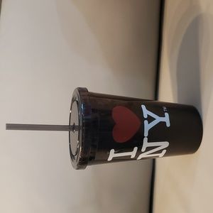 I Love NY tumbler w/twist on lid and straw NEW